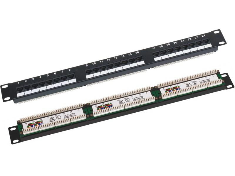 Patchpanel 24-port Cat5e 1U – Q‑LANTEC