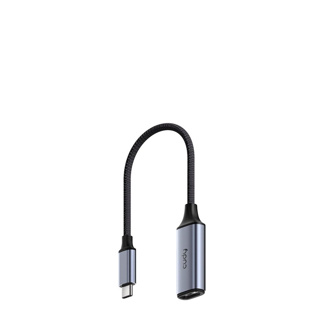 USB-C til HDMI grafikkadapter CUDY UH401 – grå/sølv