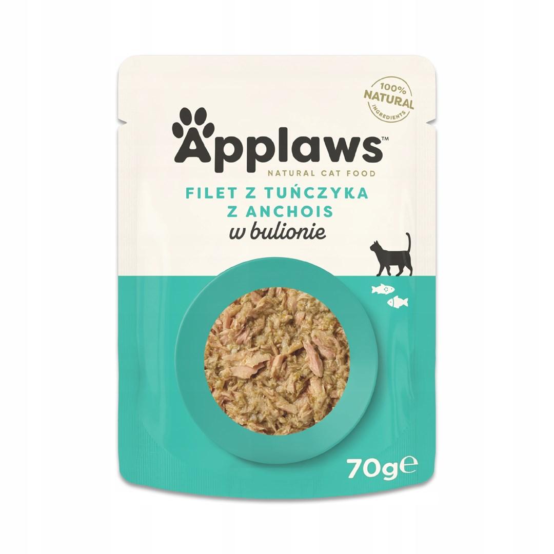 Vådfoder til kat – Applaws tunfilet med ansjos & tang i bouillon 70 g