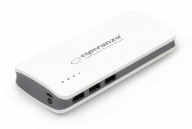 Esperanza POWER BANK RADIUM 8000MAH WHITE/GRAY Powerbank - Hvid - 8000 mAh