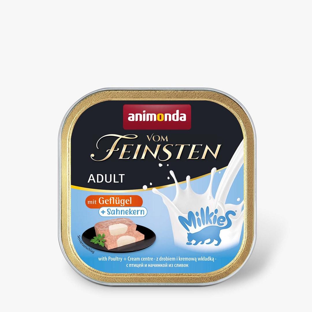 Vådfoder til kat – Animonda Vom Feinsten Adult Milkies med fjerkræ og cremet fyld, 100 g