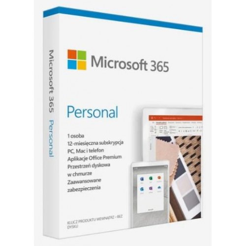 Kontorsoftware Microsoft 365 Personal - 1 person, 5 enheder, 12 måneder (polsk version, fysisk)