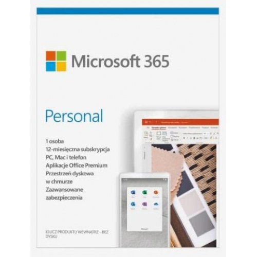 Kontorsoftware Microsoft 365 Personal - 1 person, 5 enheder, 12 måneder (polsk version, fysisk)