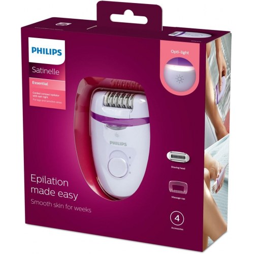 Epilator Philips Satinelle Essential BRE275/00 – lilla