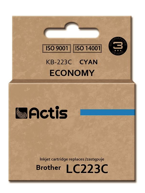Blækpatron til Brother – Actis KB-223C, cyan, standard, 10 ml