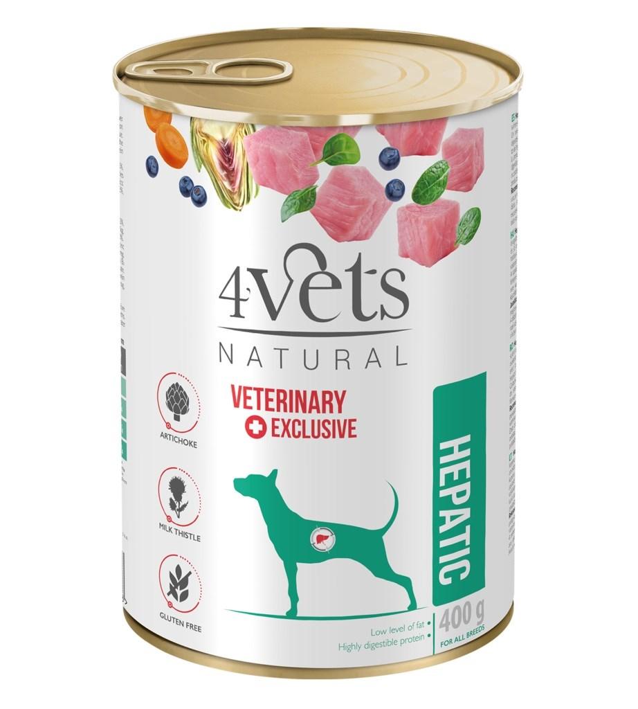 Hundefoder vådfoder 4vets Natural Hepatic – kalkun, 400 g
