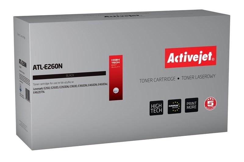 Toner til laserprinter Activejet ATL-E260N – sort, 3.500 sider (kompatibel med Lexmark E260A11E) billede