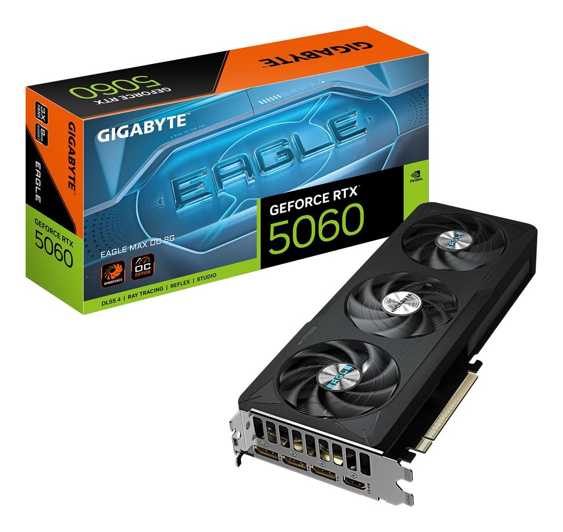 Grafikkort Gigabyte GeForce RTX 5060 EAGLE MAX OC 8G - 8 GB GDDR7, PCIe 5.0 billede