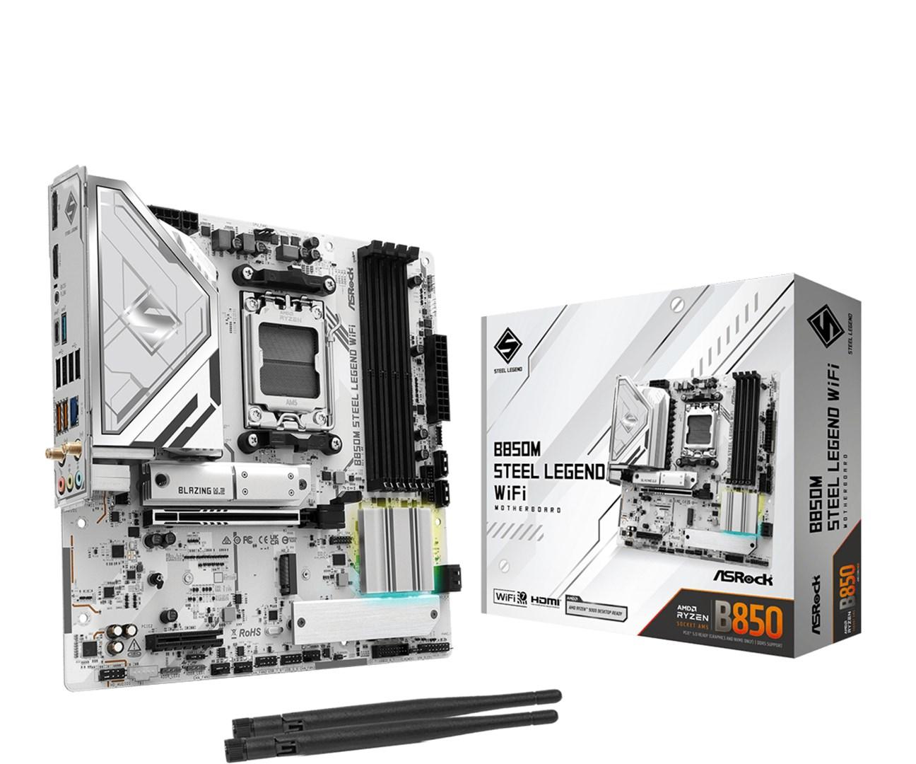 Bundkort Asrock B850M Steel Legend WiFi - AMD B850, Socket AM5, micro ATX billede