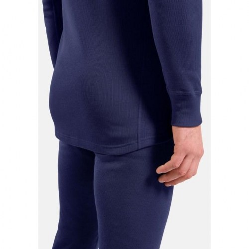 Termoundertøj herre – Odlo merino-look langærmet trøje, L, blå