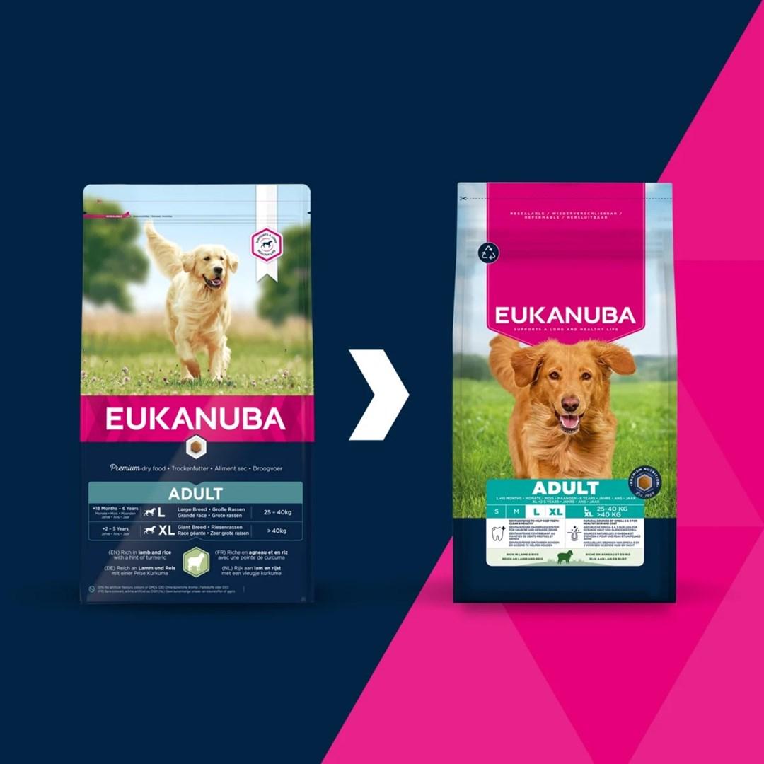 Hundefoder tørfoder EUKANUBA Adult L/XL med lam og ris – 12 kg