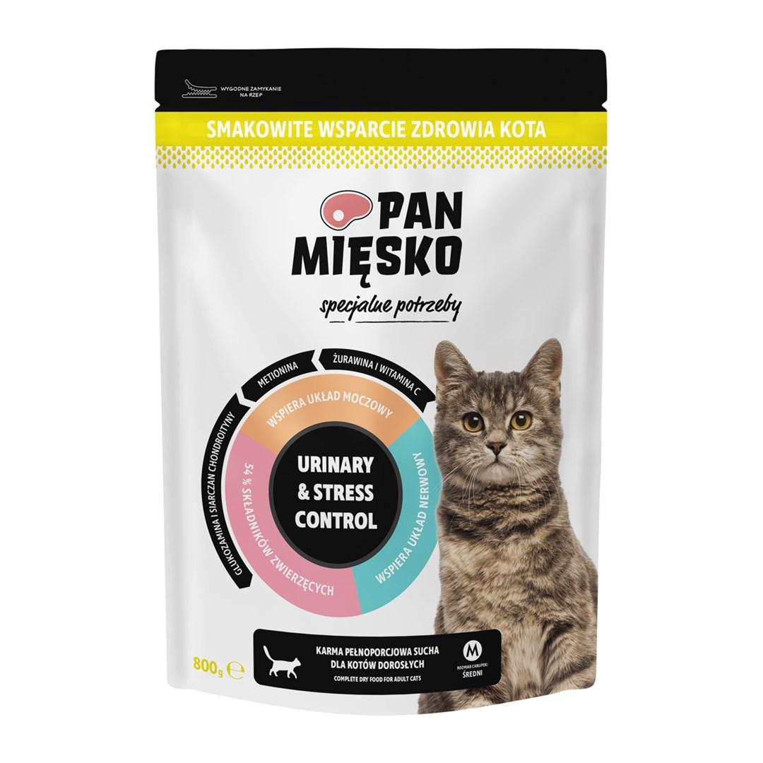 Kattemad tørfoder PAN MIĘSKO Urinary & Stress Control Kalkun 800 g