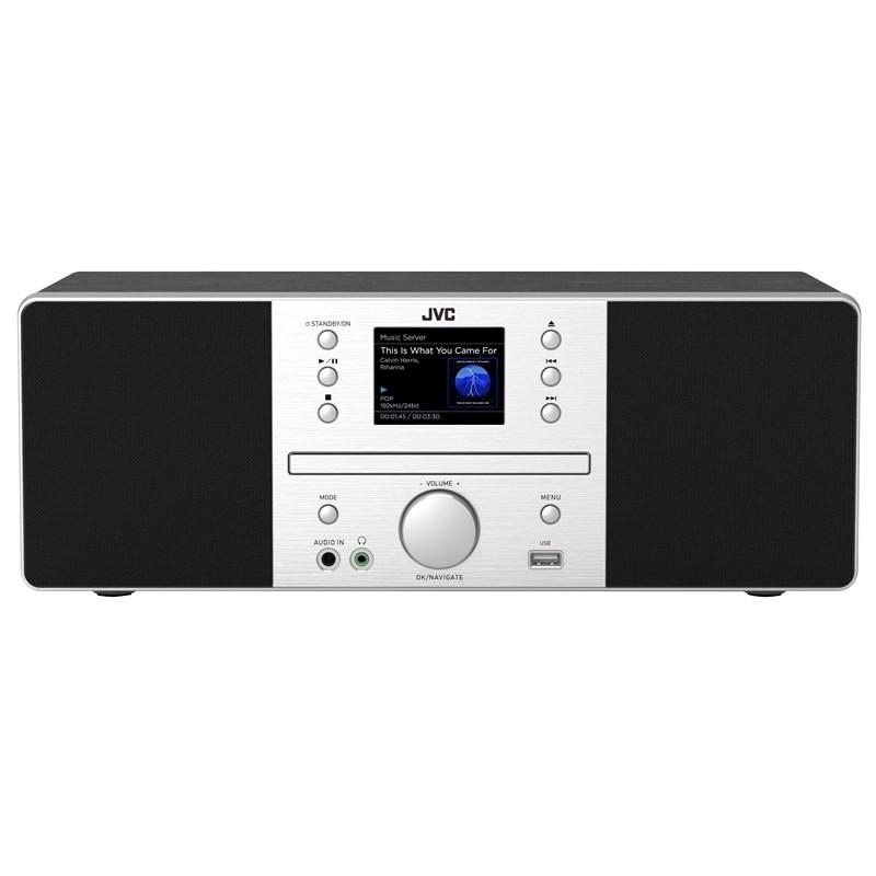 Radio med DAB+ og Bluetooth – JVC RD-E874B, 20 W, sort/sølv