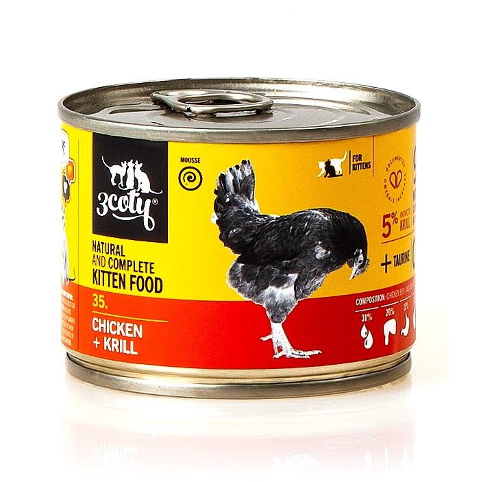 Vådfoder til killinger – 3coty 35 Kylling & krill, 180 g
