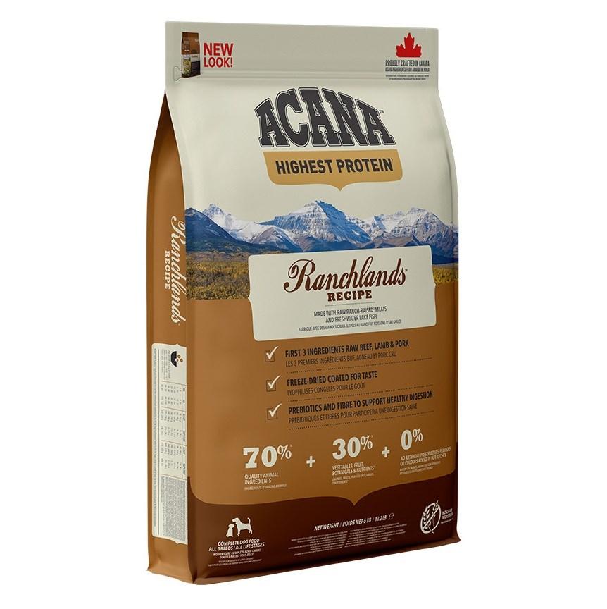 Hundefoder tørfoder ACANA Highest Protein Ranchlands Dog 6 kg billede