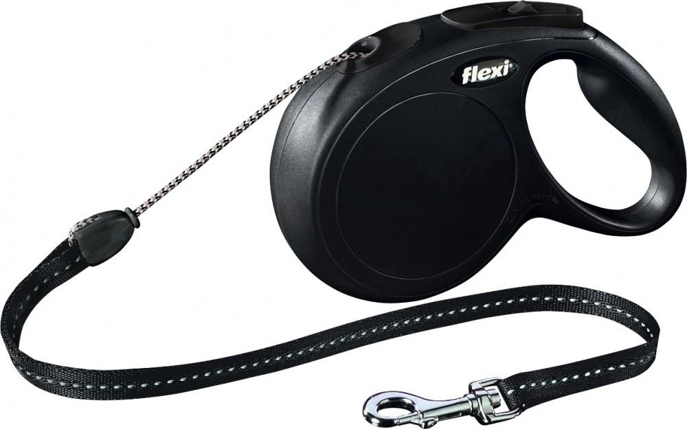 Hundesnor med rulle - flexi New Classic, 8 m, sort billede