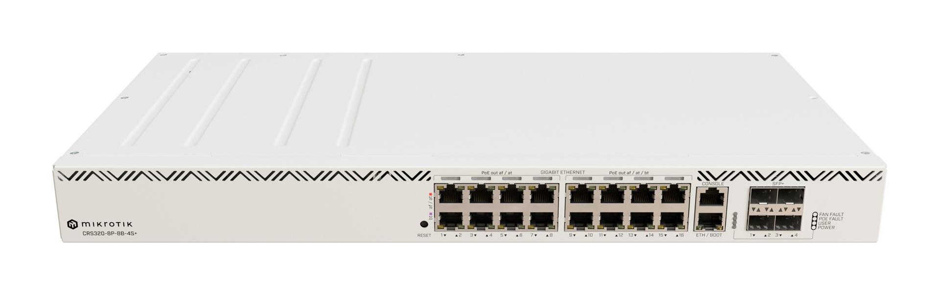 Netværksswitch MikroTik CRS320-8P-8B-4S+RM - Gigabit Ethernet med PoE billede