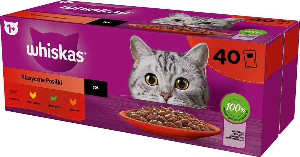 Vådfoder til kat - Whiskas Classic Meals Mix, 40×85 g billede