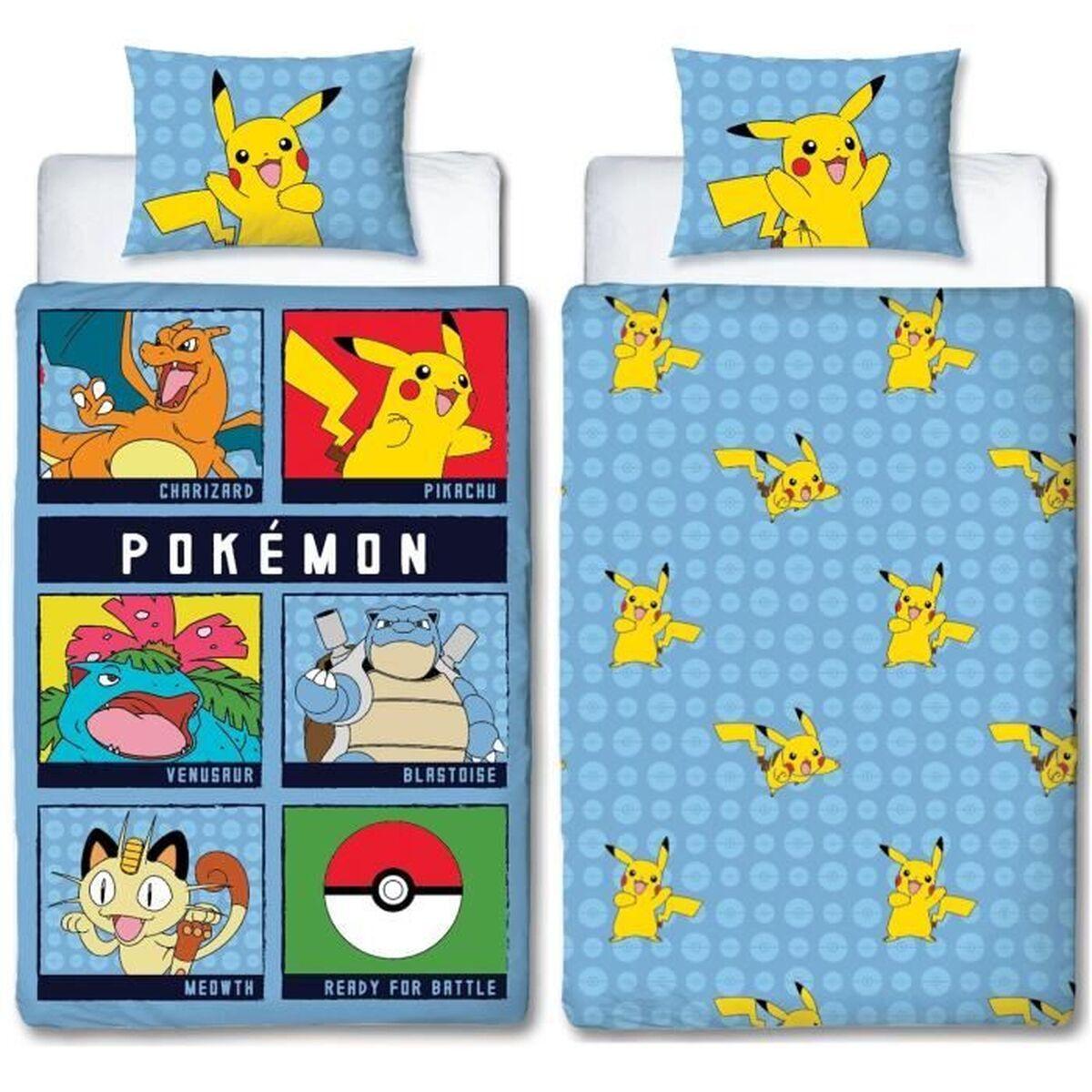 Sengetøj Pokémon - dynebetræk 140x200 + pudebetræk 63x63 cm, mikrofiber