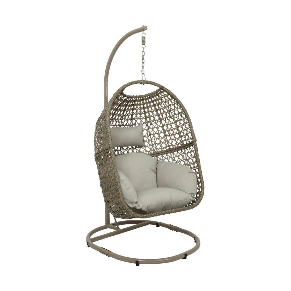 Hængestol til haven i flet - Brun, 95 × 195 cm