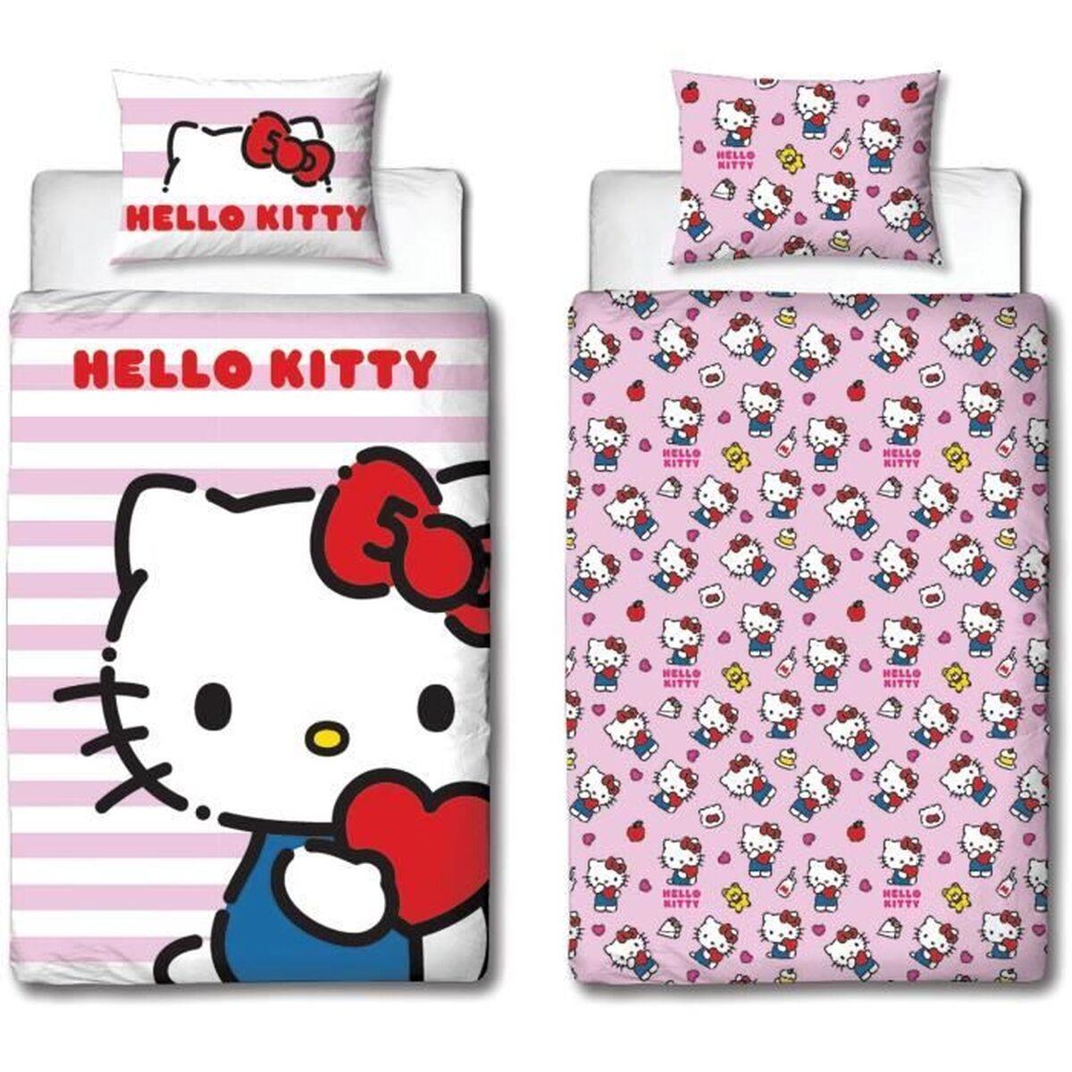 Sengetøjssæt Hello Kitty - pink, 140 x 200 cm (2 dele)