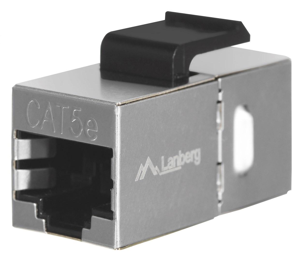 Netværks keystone Cat5e – Lanberg KSF5-3000, RJ-45 hun-hun, skærmet billede