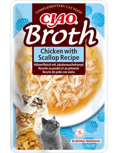 Kattegodbid - INABA Ciao Broth kylling & kammusling, 40 g billede