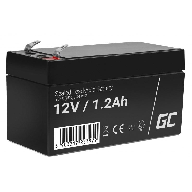 Batteri 12 V 1,2 Ah - Green Cell AGM17 VRLA/AGM (sort) billede