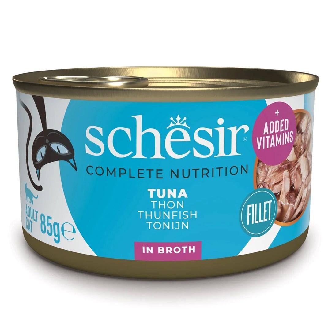 VÃ¥dfoder til kat â Schesir Tun i bouillon 85 g