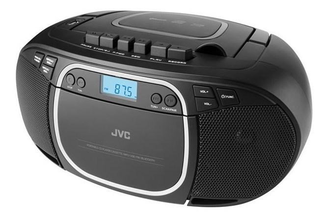 Bærbar CD-radio med kassette og Bluetooth – JVC RC-E451B (sort)