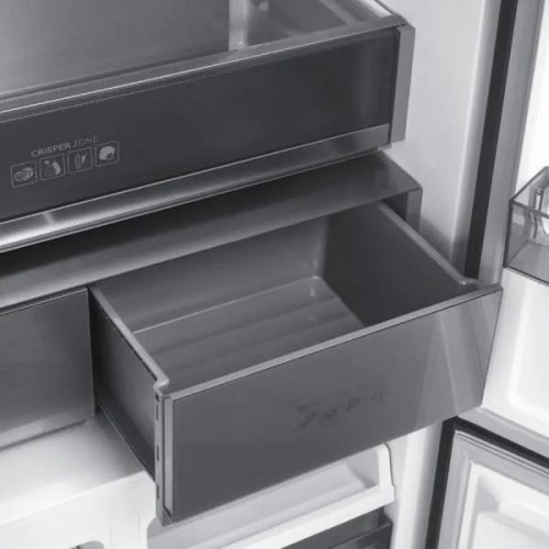 Fritstående amerikansk køleskab MPM 505 l – sort glas, No Frost