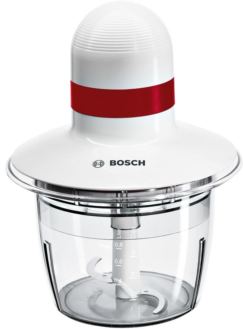 Minihakker Bosch MMRP1000 â 0,8 l, 400 W â rÃ¸d/hvid
