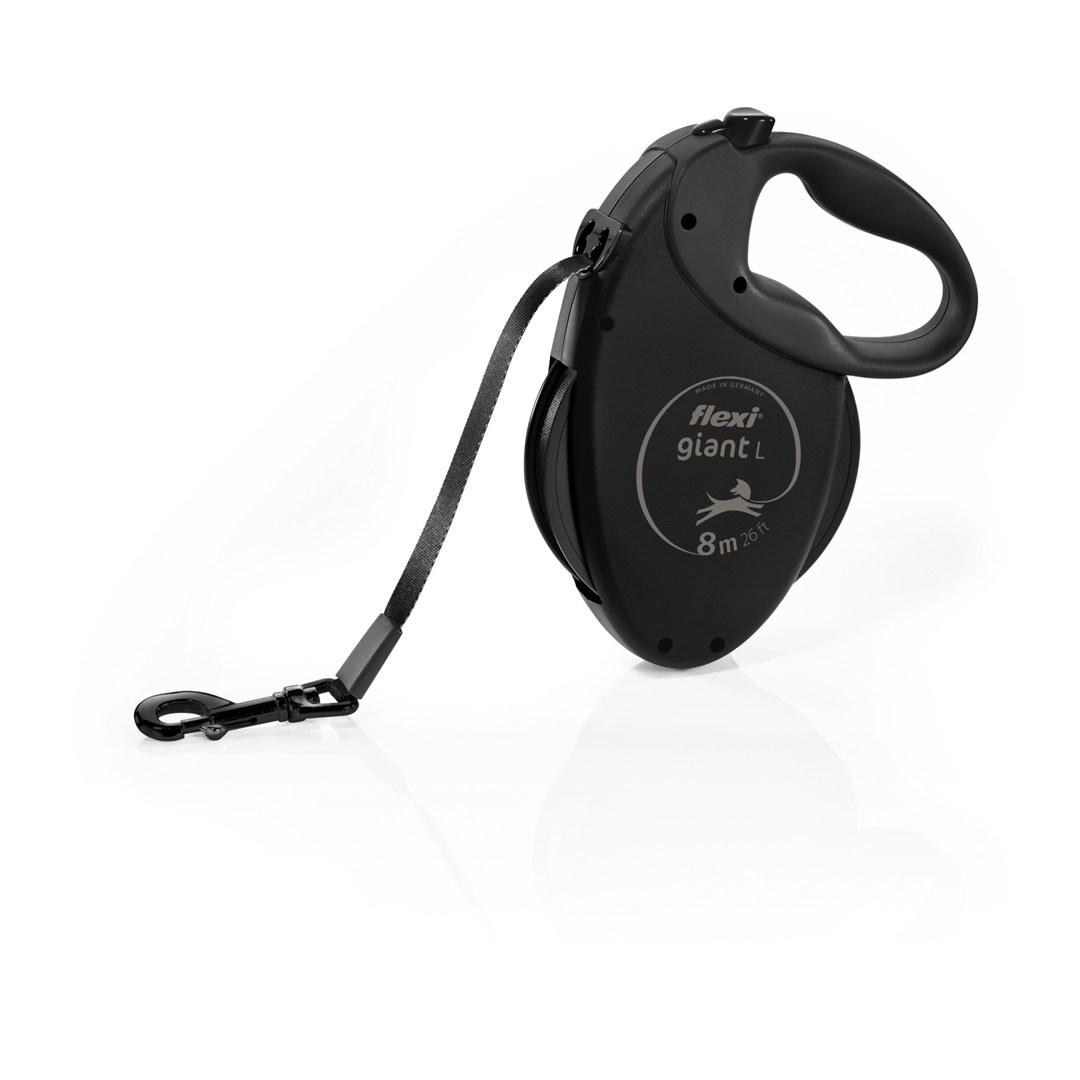Hundesnor med automatisk oprul – flexi Giant Tape Black Edition, 8 m billede