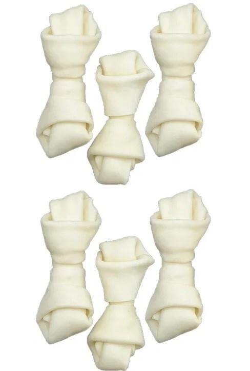 Hunde tyggeben knude – ZOLUX, hvid, 54 g (6 stk)