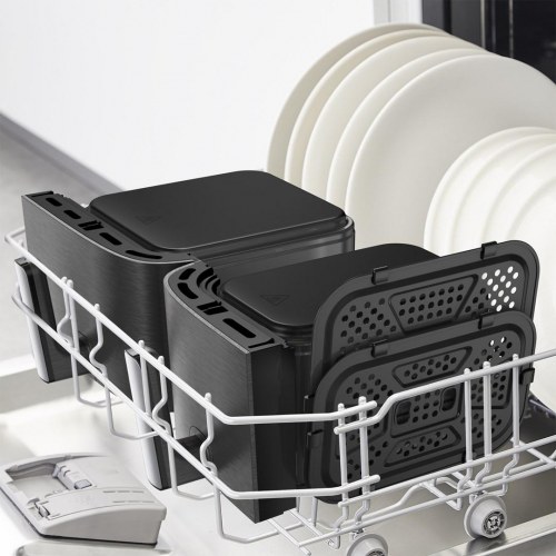 Airfryer Tefal Easy Fry Dual XXL 11 l – 2 skuffer, 2.020 W, grå