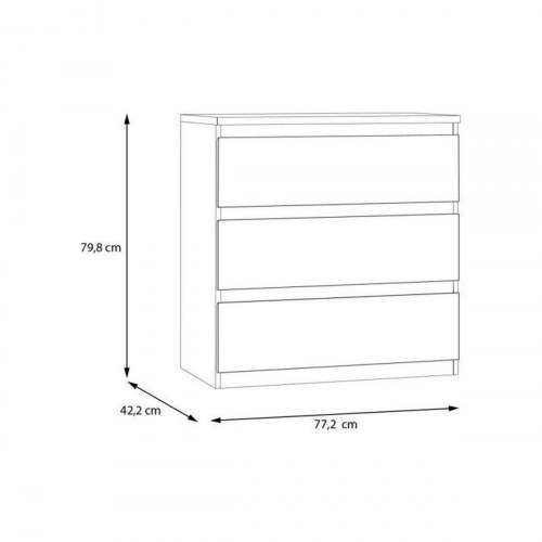 Kommode med 3 skuffer - Grøn