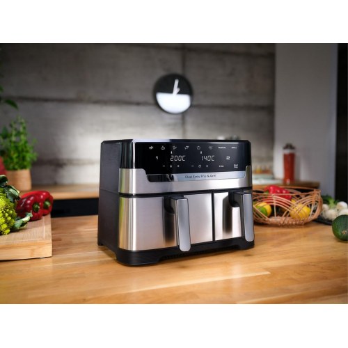 Airfryer Tefal Dual Easy Fry & Grill 8,3 l – dobbelt skuffe, 2.700 W, rustfrit stål