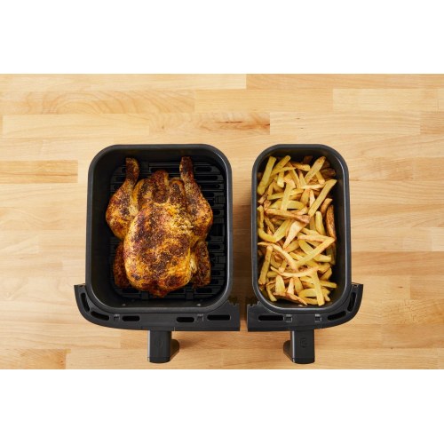Airfryer Tefal Dual Easy Fry & Grill 8,3 l – dobbelt skuffe, 2.700 W, rustfrit stål