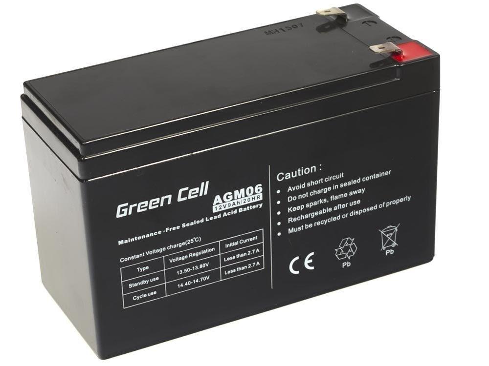 Batteri 12 V 9 Ah - Green Cell AGM06 VRLA billede