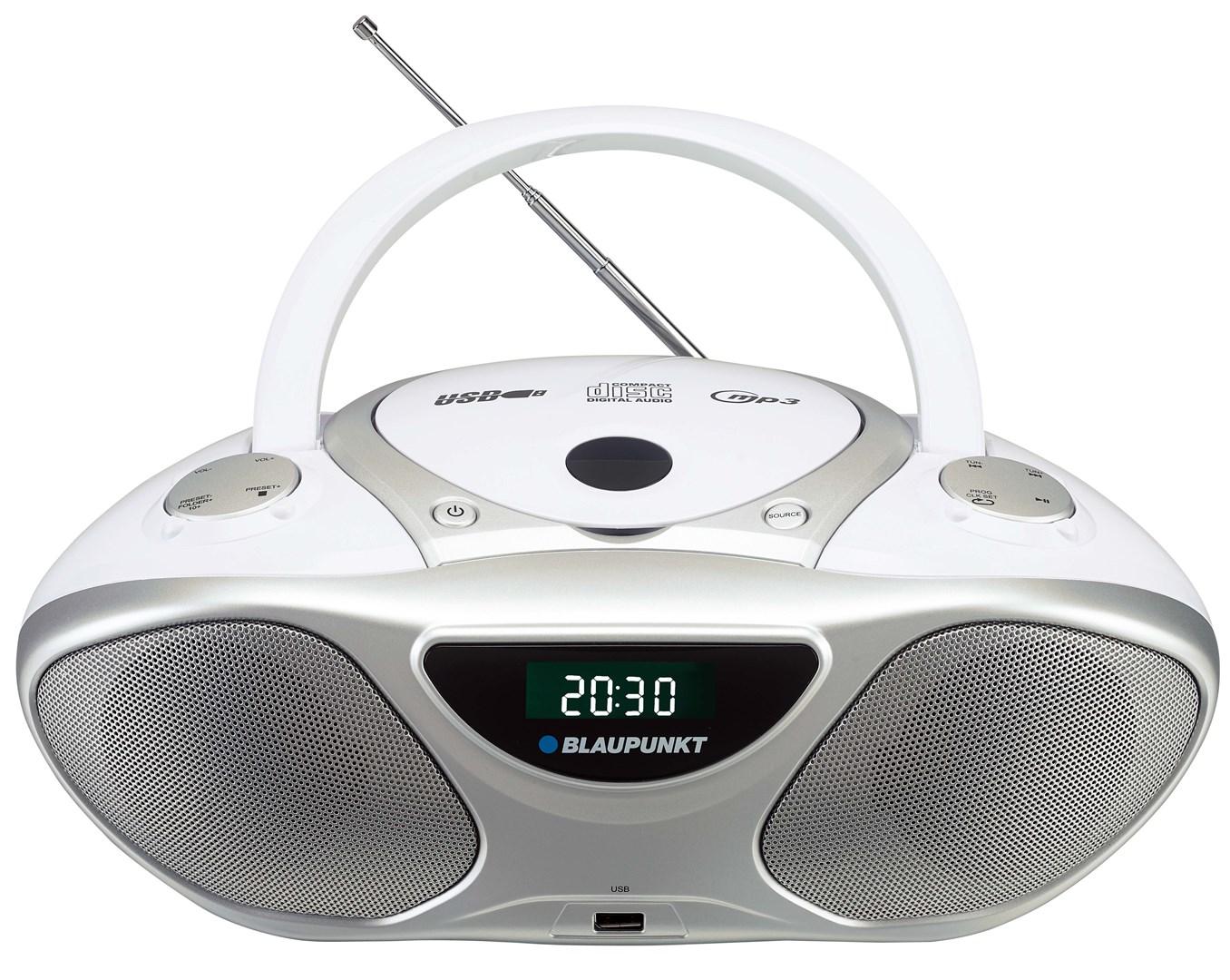 Radio med CD-afspiller - Blaupunkt BB14WH, sølv/hvid billede