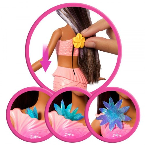 Dukke Barbie havfrue - pink, multifarvet