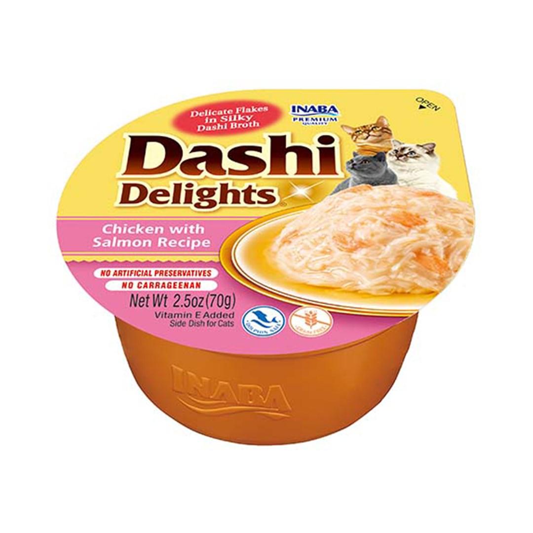 Kattegodbidder INABA Dashi Delights – kylling med laks i bouillon, 70 g