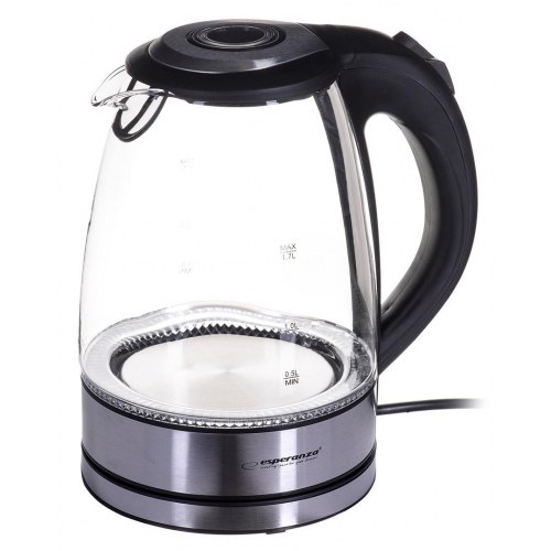 Elkedel - Esperanza EKK012, 1,7 l, 2.200 W, glas/sort