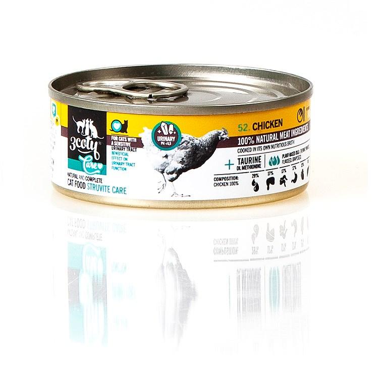 Vådfoder til kat – 3coty Chicken Struvite Care 80 g