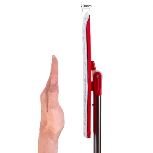 Gulvmoppe med spand 5,7 l – GreenBlue fladmoppe-sæt med teleskopskaft og 2 mikrofiberpuder, roterende hoved