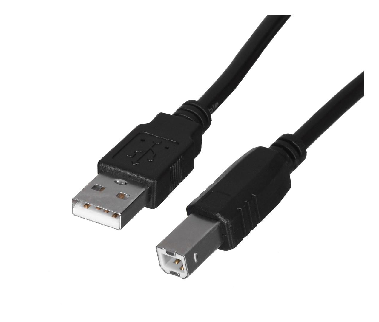 USB kabel 2.0 til USB-B 1,8 m - Lanberg (sort) billede