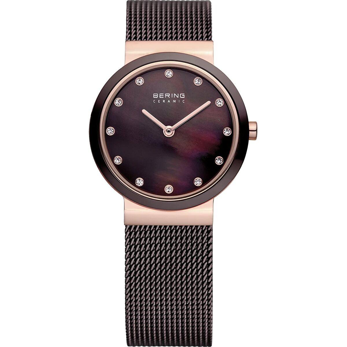 Dameur Bering 10725-262 - armbåndsur Ø 25 mm, brun/rosenguld