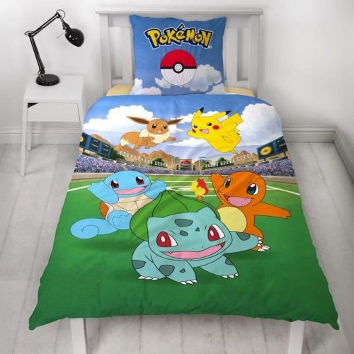 Sengetøj Pokémon - dynebetræk 140x200 + pudebetræk 63x63 cm, mikrofiber