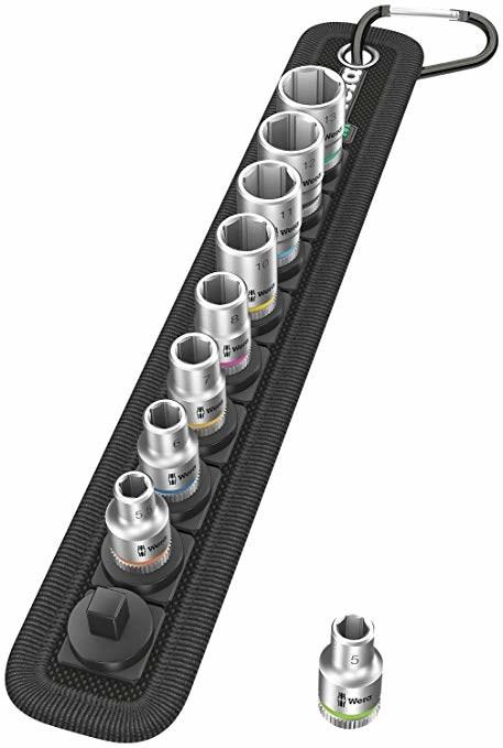 Topnøglesæt Wera Belt B 4 - 3/8" drev, 9 dele