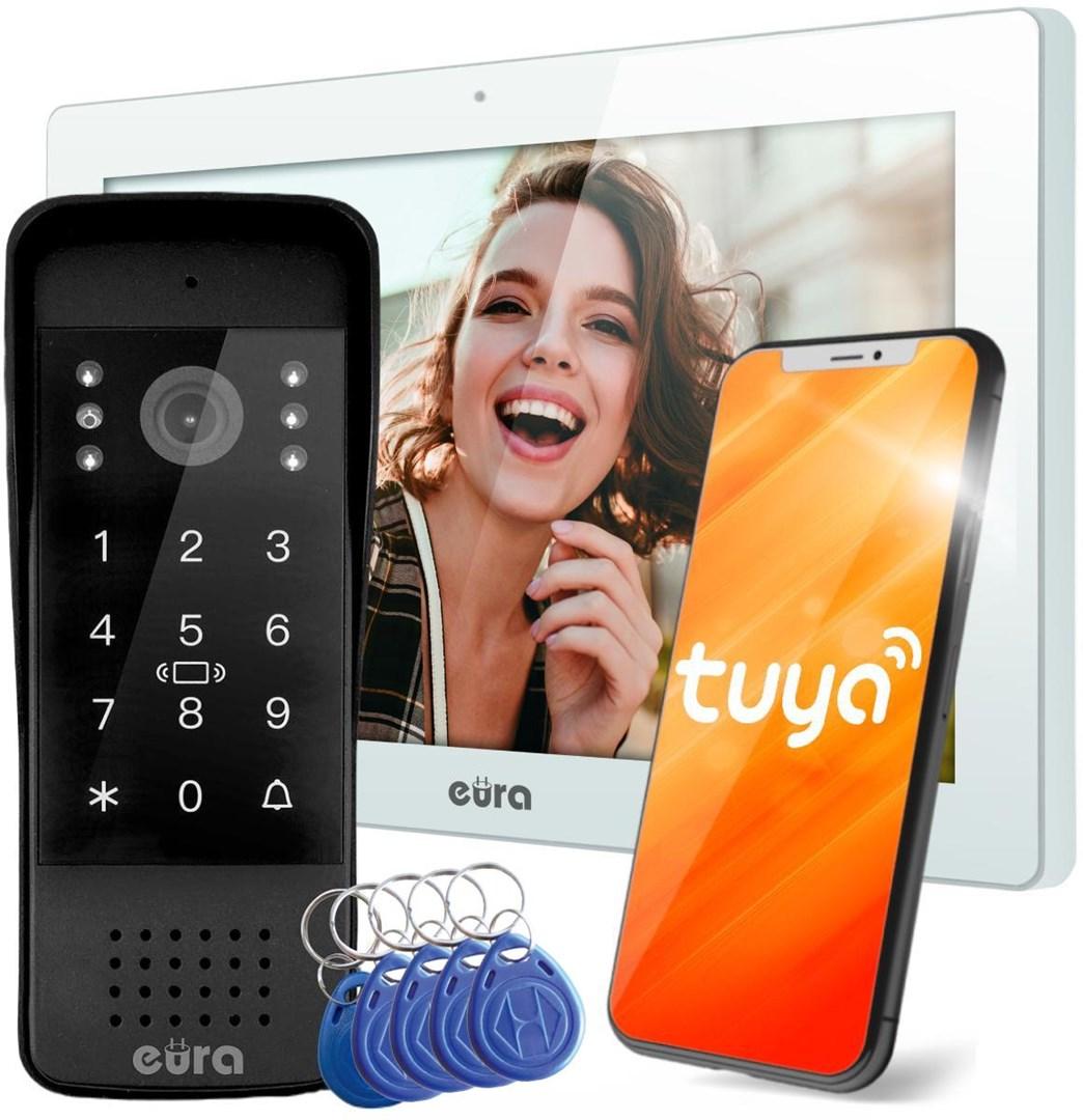 Videodørtelefon eura VDP-86A3 - 10" hvid, Tuya
